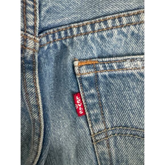 Levi 501 Cropped Straight Jeans Ankle Distressed Hem 90s Grunge Preppy Y2K Sz 24 - Picture 11 of 12